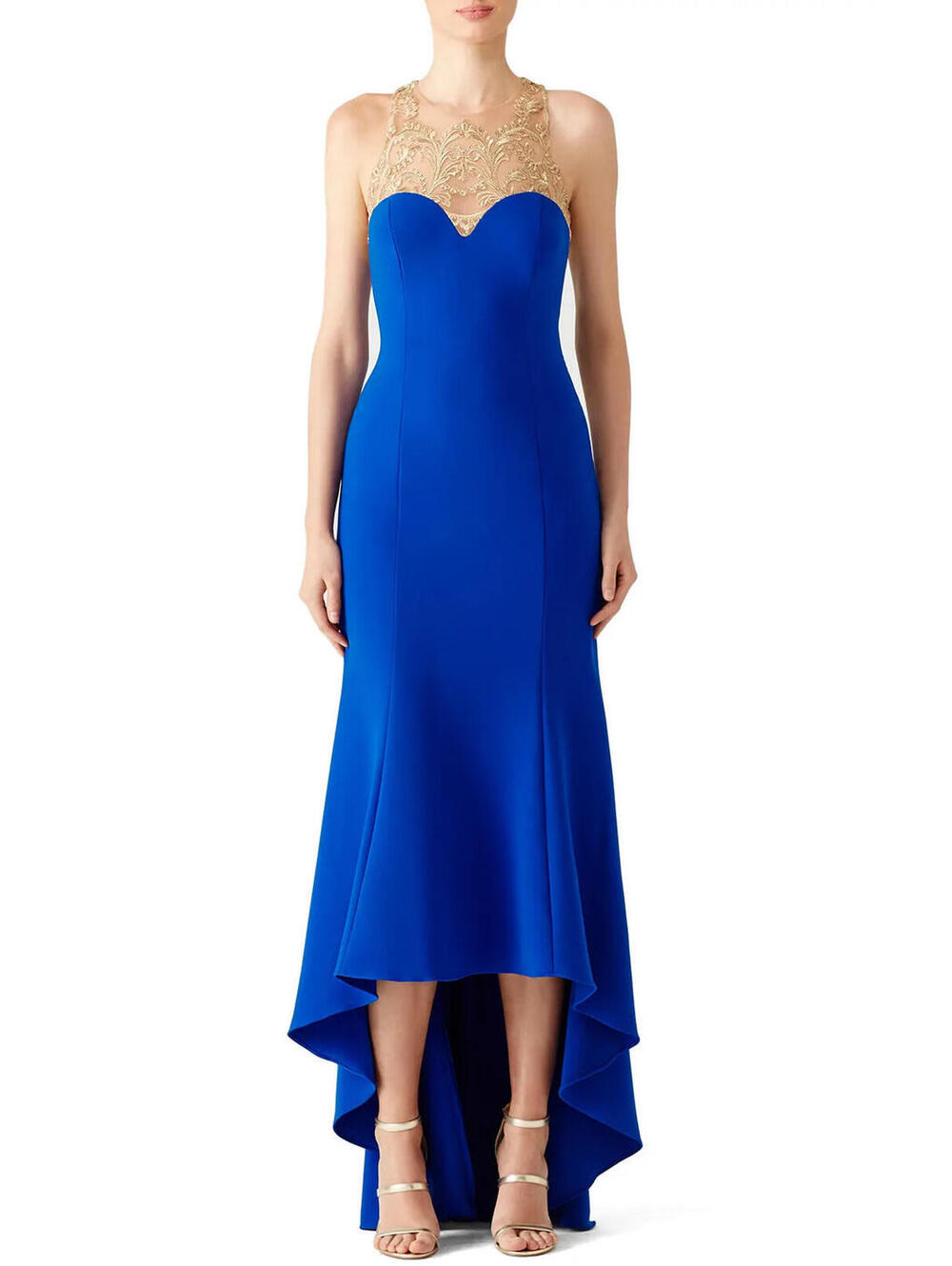 Marchesa Notte Royal Blue High Low Gown Size 10